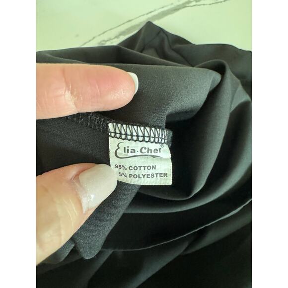 Elia Cher Strappy Black Dress Empire Waist Size Medium Black Zip Up - Picture 10 of 12